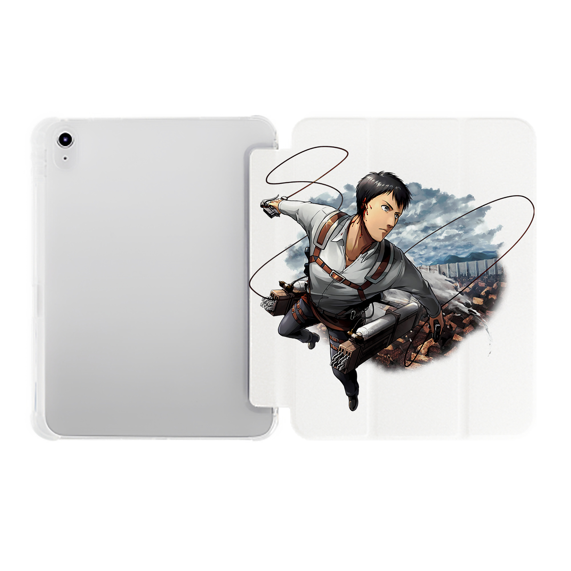 （画像用） 進撃の巨人 ベルトルト・フーバー Attack on Titan Bertholdt Hoover IPad ケース ペン収納付き 三つ折りスタンド PUレザー×シリコン 対応機種9.5/10.5/10.9インチ
